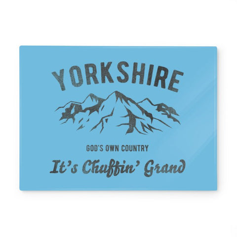 Yorkshire It's Chuffin' Grand Glass Chopping Board