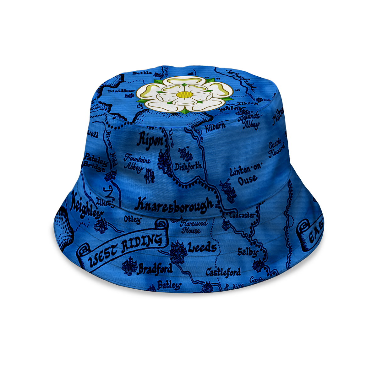 Yorkshire Map Bucket Hat Yorkshire T Shirts