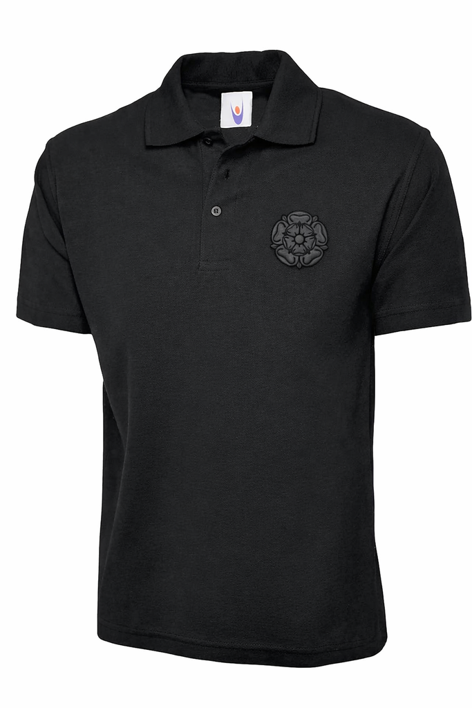 Yorkshire Rose Embroidered Polo - Grey logo
