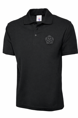 Yorkshire Rose Embroidered Polo - Grey logo