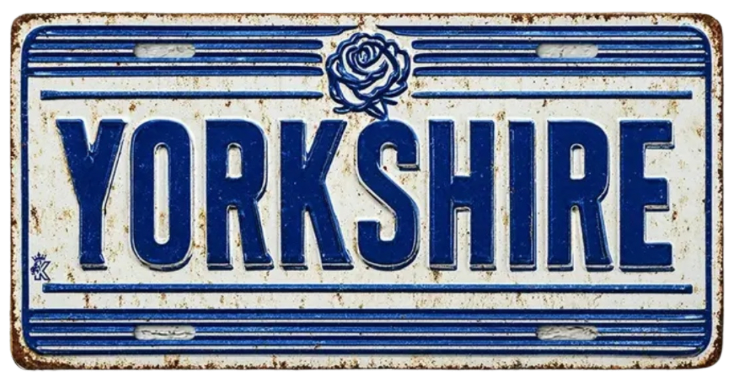 Yorkshire Number Plate Metal Sign