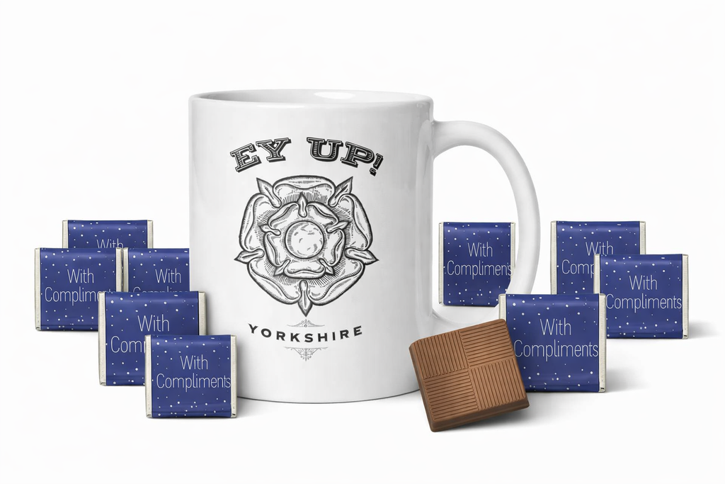 Ey Up Mug & 10 chocolates