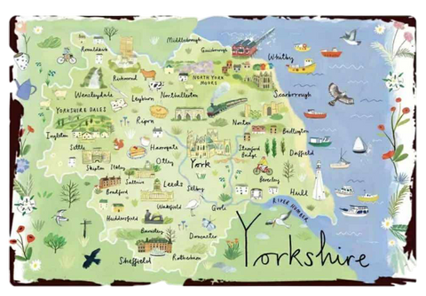Yorkshire Towns Metal Sign