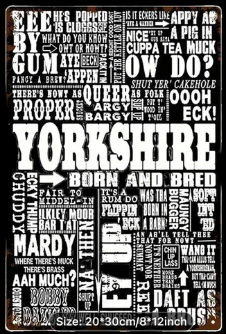 Yorkshire Sayings Metal Sign
