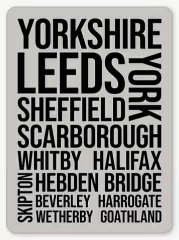 Yorkshire Towns Rubber Magnet