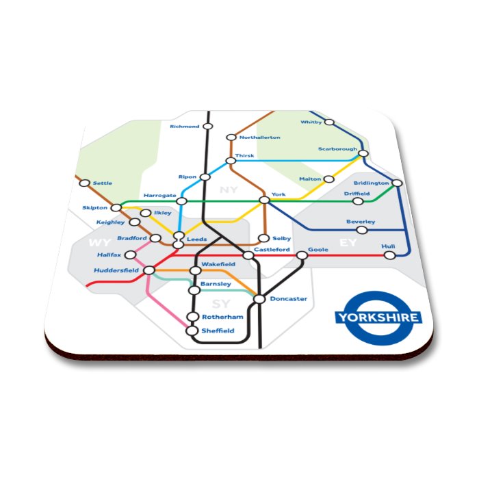 Yorkshire Underground Map Coaster