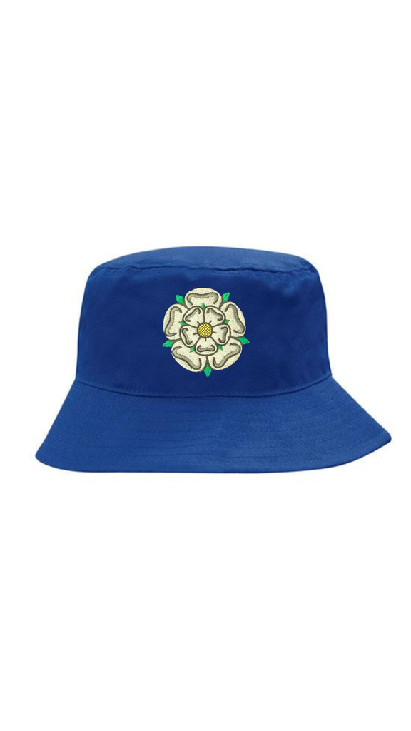 Yorkshire Rose Embroidered Bucket Hat