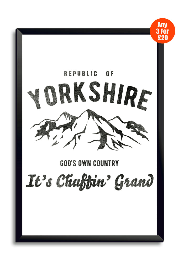 Yorkshire It's Chuffin' Grand A3 Poster
