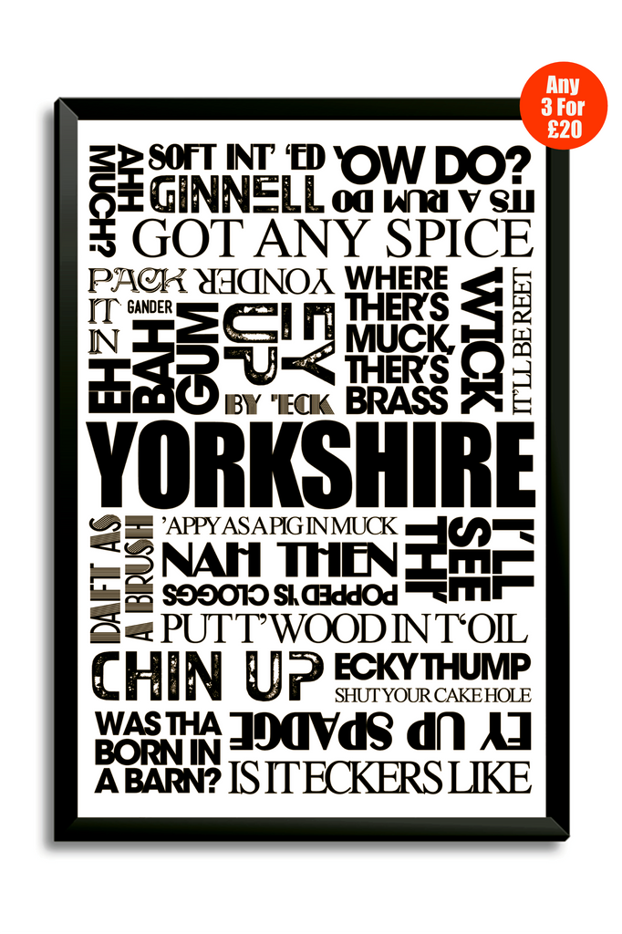 Yorkshire Sayings A3 Poster