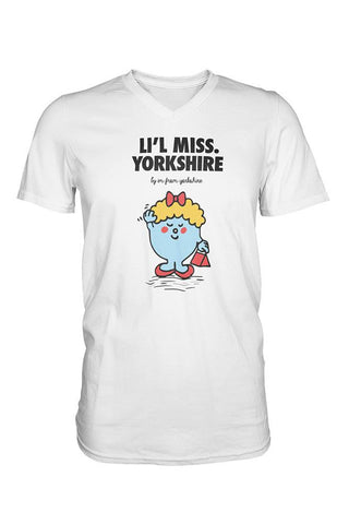 Li'l Miss Yorkshire V-Neck white Yorkshire T-Shirt