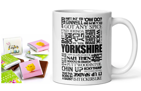 Sayings Mug & 10 Easter chocolates
