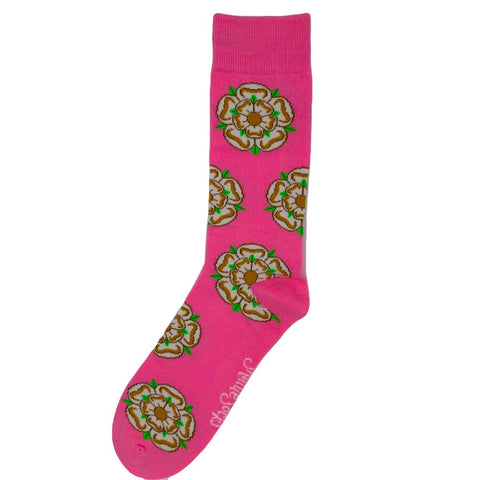 Pink Yorkshire Rose Socks